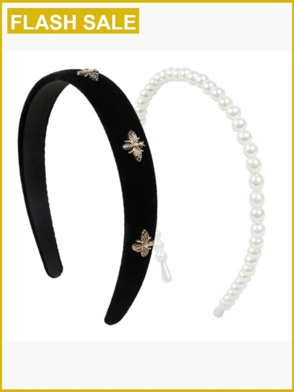 Velvet Headband Set with Pearl Accents Women's Hair Accessory - Picture 2 of 7